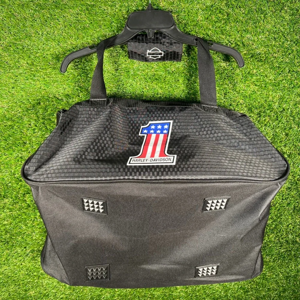 Harley-Davidson Black Duffle Bag #1 Stars Stripes Logo‎ Honeycomb Travel Gym
